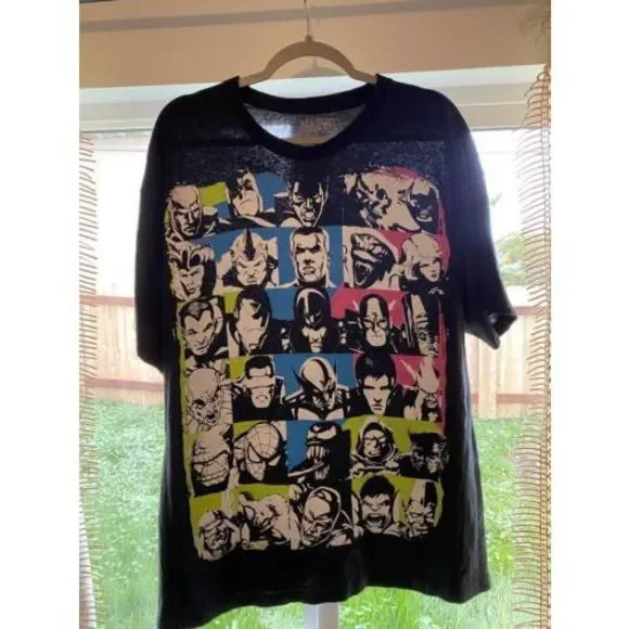 Marvel Men's Group Shot Black Graphic Adult T-Shirt XL Mad Engine Inc Superhero - Picture 2 of 6